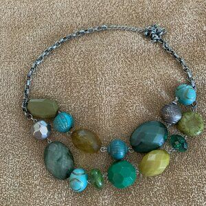 Blue/Green Bead Statement Necklace